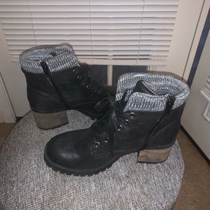 Man made leather booties